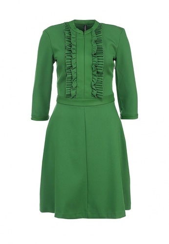 зеленое офисное платье