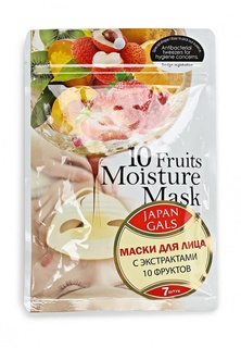 Упаковка масок с экстрактами 10 фруктов Japan Gals