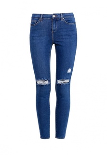 Джинсы (JEANS) W синий Хлопок -  90%, Эластан -   2%, Полиэстер -   8% Topshop