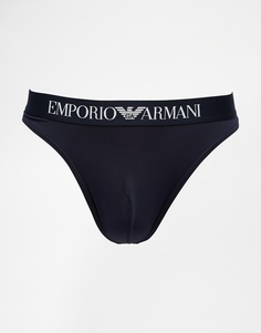 Стринги из микрофибры Emporio Armani - Темно-синий