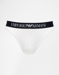 Стринги из микрофибры Emporio Armani - Белый