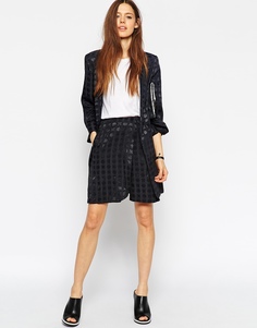 ASOS Jacquard Wrap Short Co-ord - Темно-синий