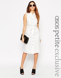 Платье-рубашка без рукавов в стиле 70-х ASOS PETITE