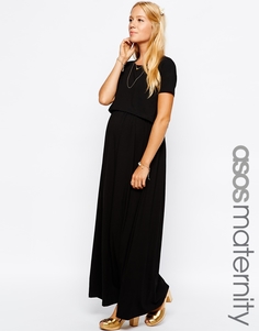 Двухслойное платье макси для КОРМЛЕНИЯ ASOS Maternity - Черный