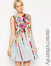 Приталенное платье для беременных с цветочным принтом ASOS Maternity