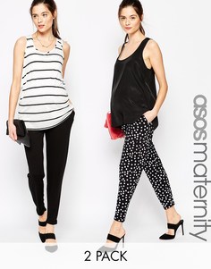 Комплект из 2 пар трикотажных брюк-галифе для беременных ASOS Maternit