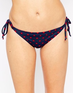 Плавки бикини в горошек с завязками по бокам Pour Moi Key West