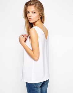 Майка с V-образными вырезами спереди и сзади ASOS - Слоновая кость