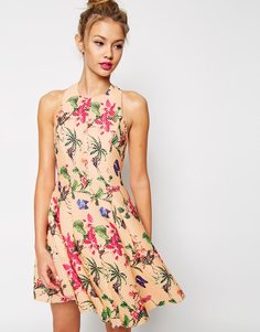 Короткое приталенное платье с пышной юбкой ASOS PREMIUM - Принт