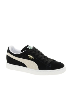 Черные классические кроссовки из замши Puma - Черный
