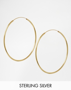 Серьги-кольца 60 мм из позолоченного серебра ASOS - Золотой