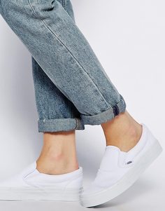 Белые классические кроссовки-слипоны Vans - Белый