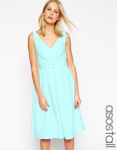 Платье для выпускного в стиле 50-х с поясом ASOS TALL - Синий