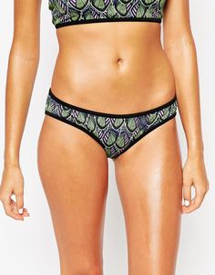 Бикини трусики-хипстеры с принтом листьев ASOS - African leaf