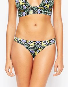 ASOS Reflection Print Deep Band Tanga Bikini Bottom - Зеркальный принт