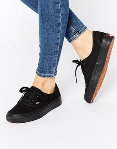 Классические черные кроссовки на шнуровке Vans Authentic - Черный