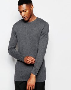 ASOS Longline Jumper with Contrast Panel - Угольный