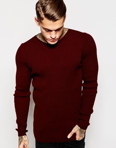 Джемпер в рубчик ASOS - Burgundy