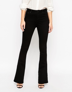 Черные расклешенные джинсы со стрелками ASOS - Чистый черный