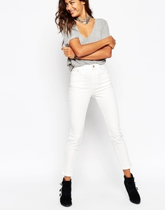ASOS Farleigh Slim Mom Jeans In Winter White - Белый