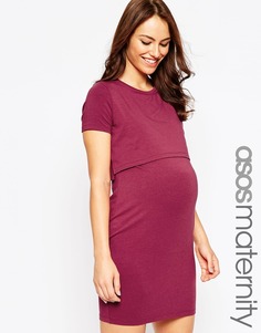 ASOS Maternity Bodycon Dress With Double Layer - Красный