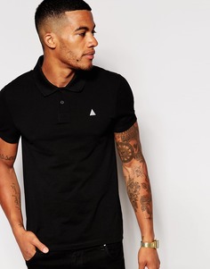 ASOS Pique Muscle Polo With Embroidery In Black - Черный