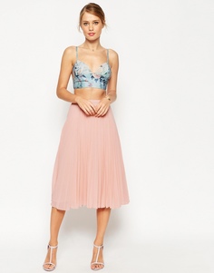 Плиссированная юбка миди ASOS - Телесный