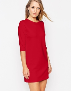Цельнокройное платье из ткани понте с рукавами 3/4 ASOS - Черный