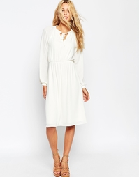 ASOS Soft Tie Midi Dress - Кремовый