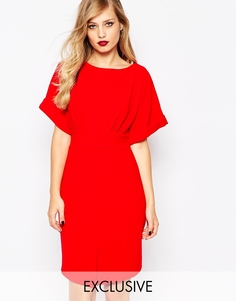 Платье миди с завязкой сзади и разрезом спереди Closet - Красный