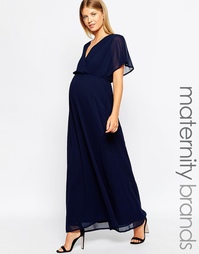 Платье макси с рукавами-кимоно для беременных Club L - Темно-синий
