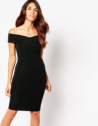 Платье с открытыми плечами Lipstick Boutique Ava - Black rib