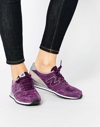 New Balance 420 Burgundy Perforated Suede Trainers