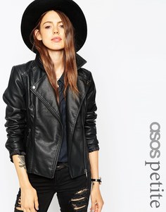 Байкерская куртка с декоративной строчкой ASOS PETITE - Черный