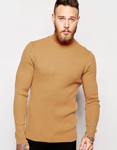 Водолазка в рубчик ASOS - Кэмел