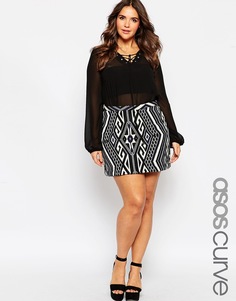 ASOS CURVE Pelmet Mini Skirt In Heavy Jacquard - Мульти