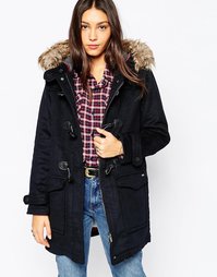 Pepe Jeans Holmes Duffle Coat With Faux Fur Hood - 585