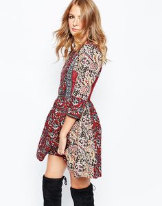 Платье с комбинированным принтом и рукавом 3/4 Millie Mackintosh