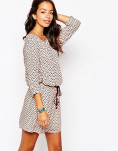 Esprit Printed Shift Dress - Бежевый принт