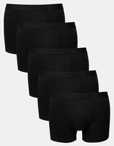 ASOS 5 Pack Trunks In Super Stretch Fabric In Black SAVE 28% - Черный