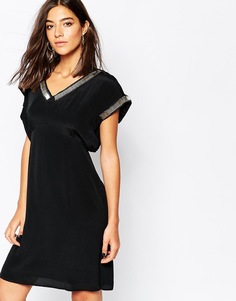 Sisley Kimono Sleeve Dress With Beading - Черный