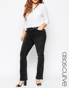 Слегка расклешенные черные джинсы ASOS CURVE - Выбеленный черный