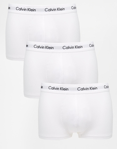 3 пары белых боксеров-брифов из эластичного хлопка Calvin Klein