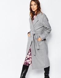 Пальто-халат с поясом Neon Rose - Серый