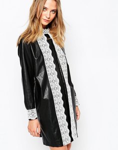 Gat Rimon Okky Black Leather Look Dress in Black - Черный