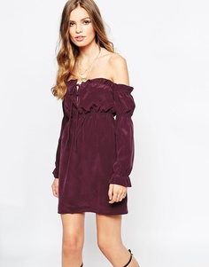 Stone Cold Fox River Silk Dress in Plum - Сливовый