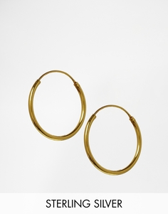 Серьги-кольца 20 мм из позолоченного серебра ASOS - Золотой