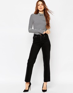 ASOS Authentic Straight Leg Jeans in Washed Black - Выбеленный черный