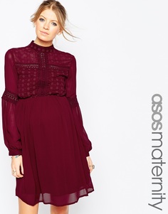 Короткое приталенное платье ASOS Maternity Victoriana - Красный