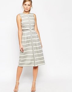 Двуслойное платье миди в полоску ASOS - Полоски